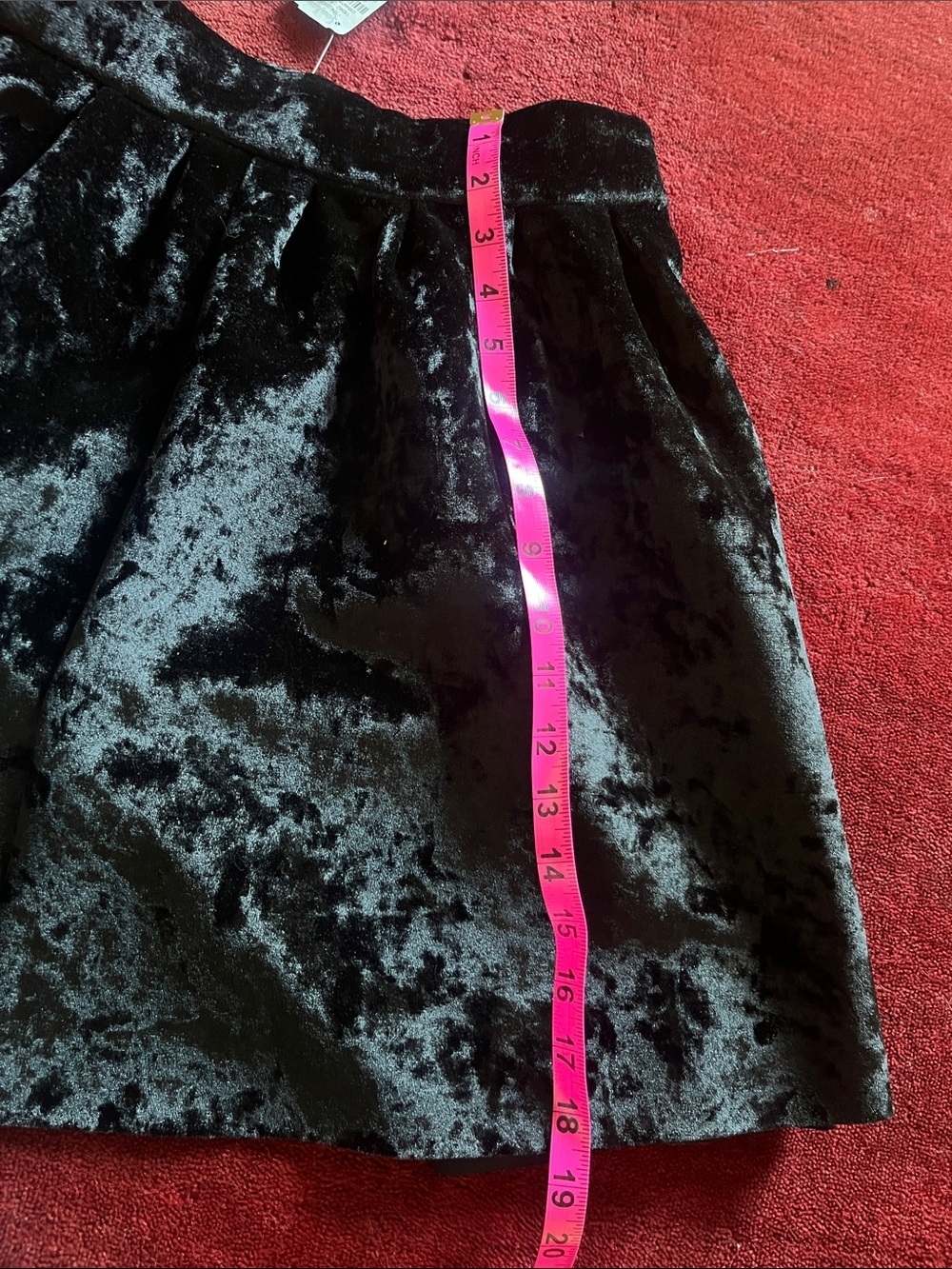 Few Moda Mini Black Velvet A-Line Skirt - Picture 6 of 7